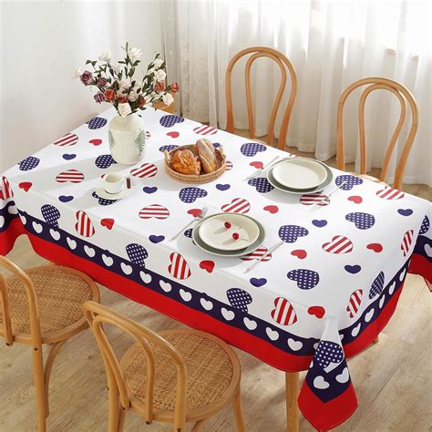 4th Of July Tablecloth For Rectangle Table 60 X84 Reusable Patriotic