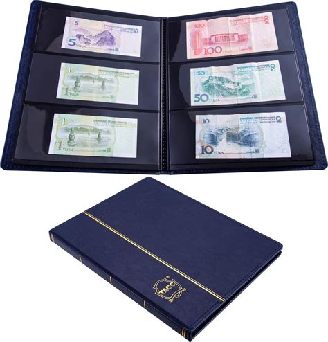 Ettonsun Leather Pocket Paper Money Album Currency Holders For