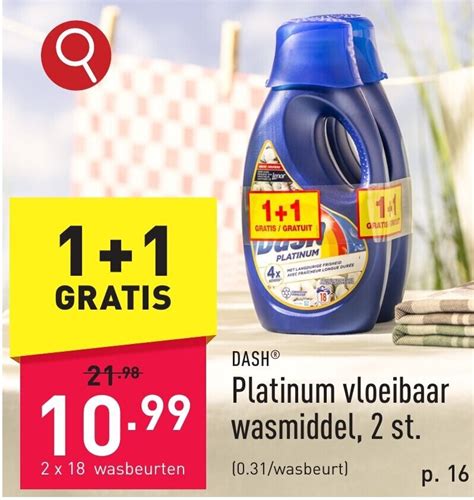 DASH Platinum Vloeibaar Wasmiddel 2 St Promotie Bij ALDI