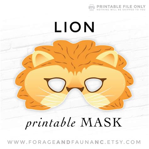 Cute Lion Mask Template