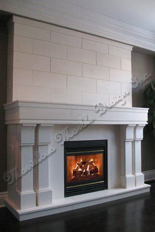 Modern Limestone Fireplace surround in NY