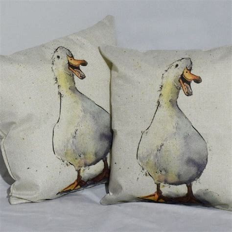 Pair Of White Duck Cushion Garden Wonders Uk