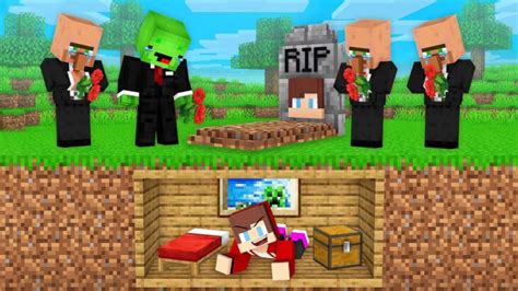 JJ Built A HOUSE Inside The GRAVE To Prank Mikey In Minecraft Maizen