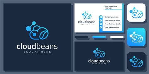 Cloud Beans Coffee Drink Technology Digital Connect Connection Vector ...