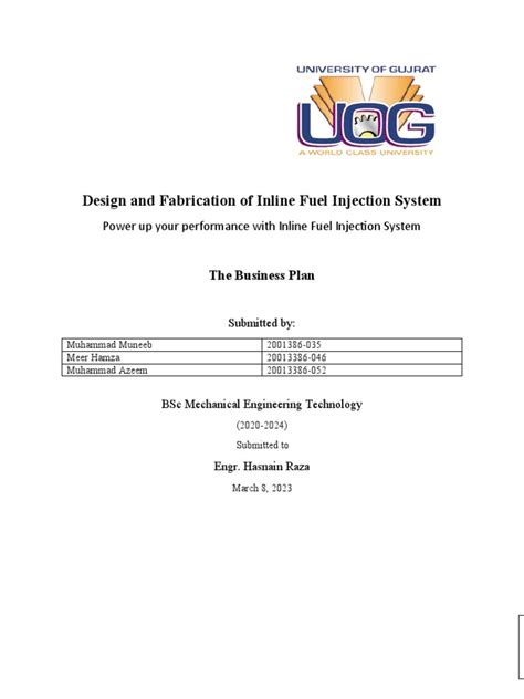 Design and Fabrication of Inline Fuel Injection System | PDF | Throttle ...