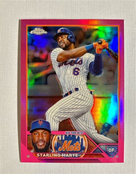 Starling Marte 2023 Topps Chrome Pink Refractor EBay