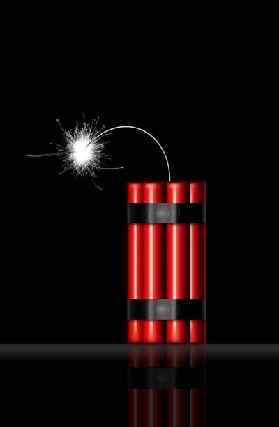 Sticks Of Dynamite Illustration With Fuse Lit Paint Splash Background