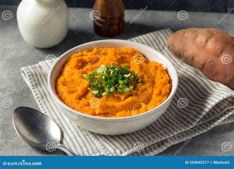 Healthy Homemade Mashed Sweet Potatoes Stock Image Image Of Bowl