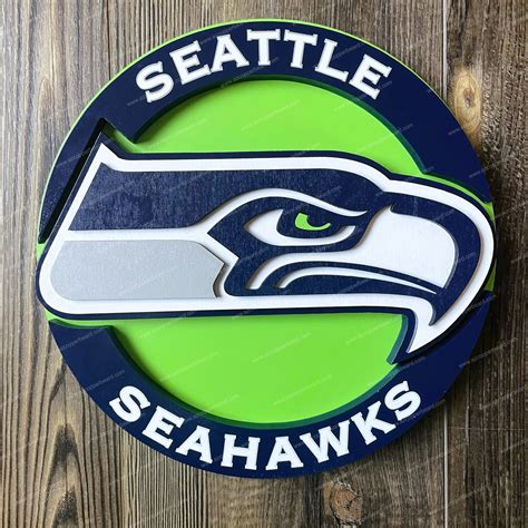 Seattle Seahawks 3D Wall Art Stacked Wood Sign - Arizona Copper Beard