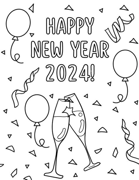 20 Free New Year Coloring Pages for 2024 | New year coloring pages ...