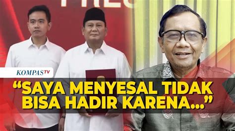 Tak Hadir Penetapan Prabowo Gibran Mahfud Md Baru Tahu Menit