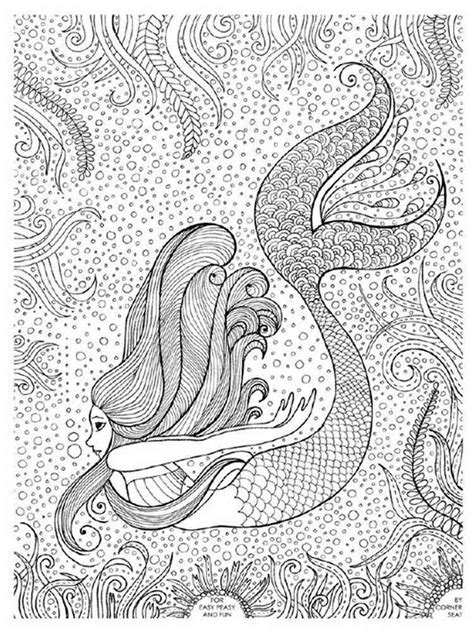 Mermaid Coloring Pages For Adults