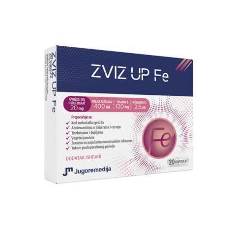 Zviz Up Fe Gvo E Folna Kiselina Vitamin B I Vitamin C Kapsula