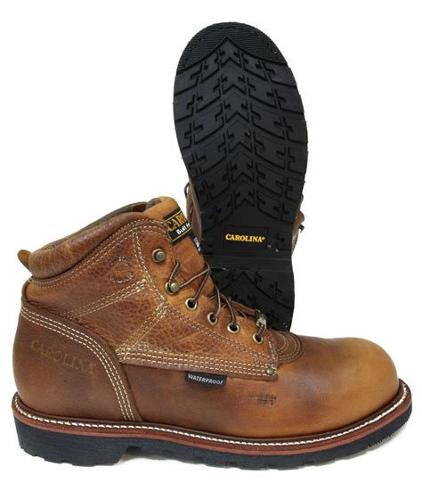 Carolina Brown Leather Waterproof Composite Toe Slip Resistant Work ...
