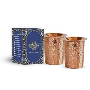 Buy INDIAN ART VILLA IndianArtVilla Hammered Copper Glass Tumbler With