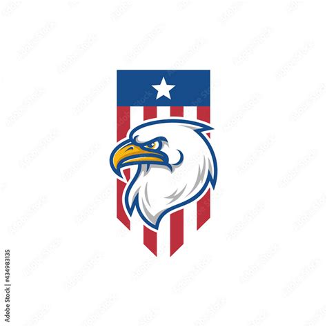 Eagle Flag American Mascot Logo Design Stock Vector | Adobe Stock