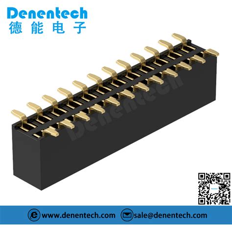 Denentech Factory Directly Supply 2 54MM Female Header H7 1MM Dual Row