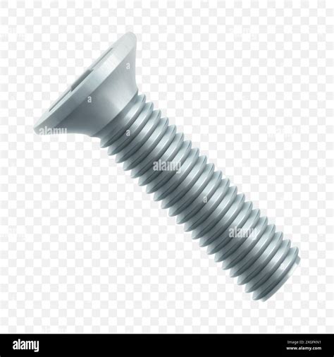 Isometric Vector Illustration Steel Bolt And Hex Nut Isolated On White