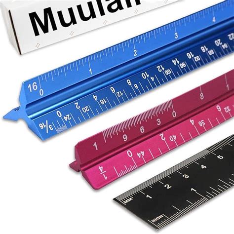 Buy FUTGLOBAL Set of 3 Aluminum Engineering Scale Metal Ruler Set, Architectural Scale Rulers 12 ...