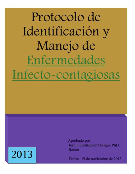 Protocolo De Enfermedades Infectocontagiosas