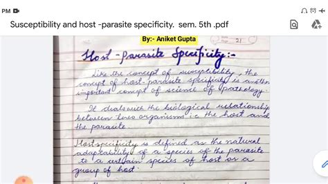 Concept Of Susceptibility And Host Parasite Specificity Part 2 By Aniket Gupta Youtube