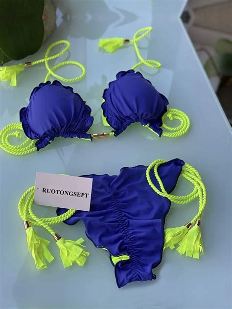 Sexy Blue Bikini 2022 New Bikinis Feminino Swimsuit Solid Bikini Set