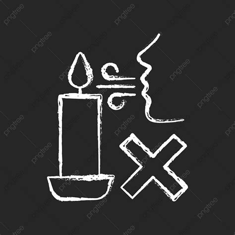 Never Blow Out Candle Flame Chalk White Manual Label Icon On Dark