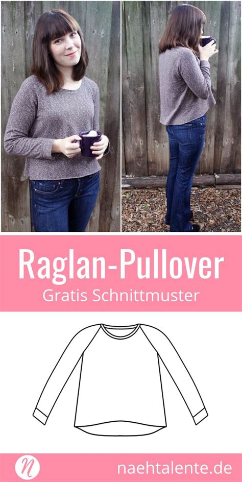 Raglan Pullover F R Damen Gr S Kostenloses Schnittmuster