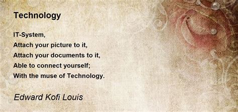 Technology Technology Poem By Edward Kofi Louis