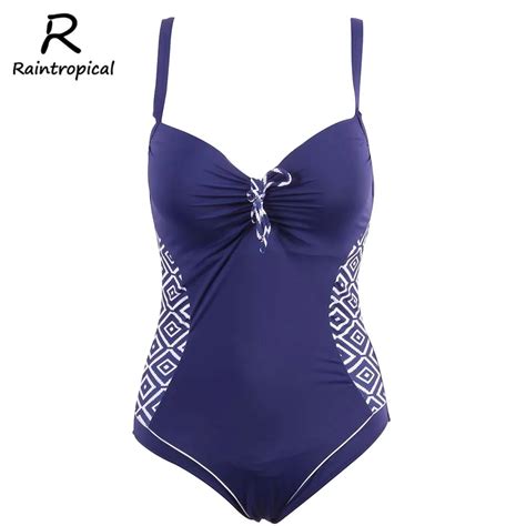 Raintropical Push Up Swimwear Sexy Women One Piece Swimsuit Solid