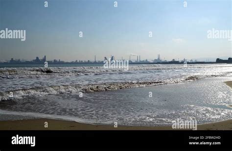 Pohang Iron Steel Posco Factory Far Away From Beach And Sea Waves In