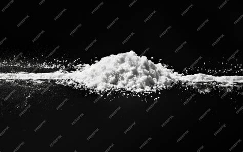 white powdered substance   black background premium ai
