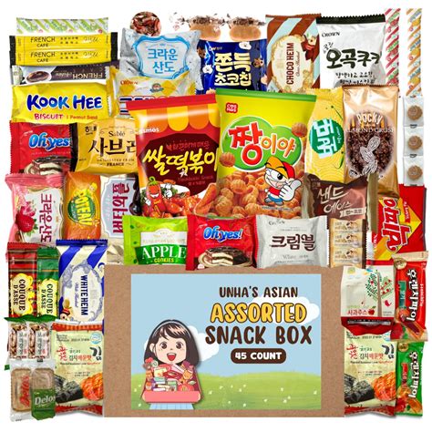 Buy Korean Snack Box Variety Pack 45 Count Individual Wrapped T