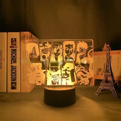 Anime One Sztuk Lampa Rysunek Luffy Sanji Zoro Nami 3D Led Lampka Nocna