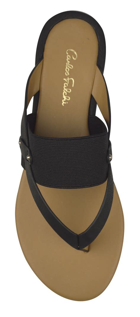 Strappy Thong Sandal Black Carlos Falchi