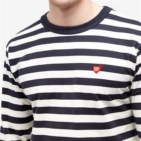 Human Made Long Sleeve Striped T Shirt Navy End