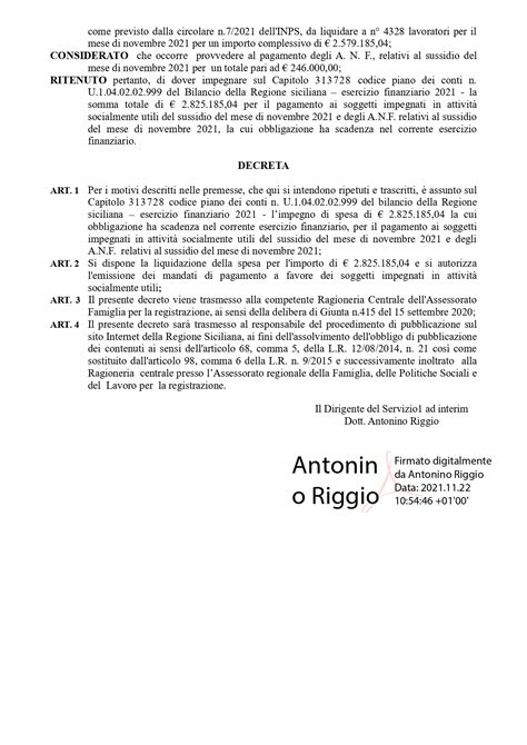 Lavoratori Asu Pubblicato Impegno Spesa Mese Di Novembre