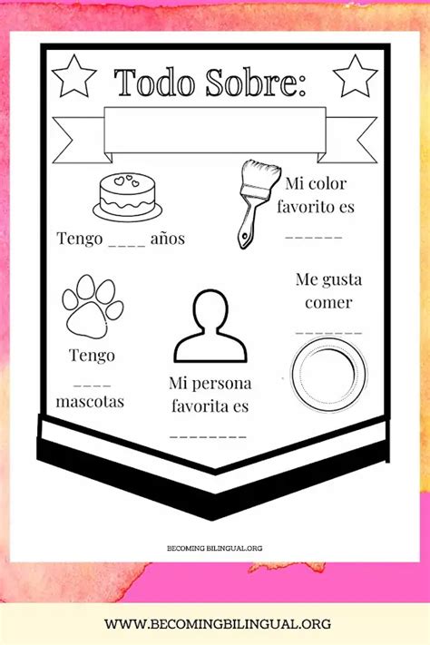 Todo Sobre Mi All About Me Activities For Kids Becoming Bilingual