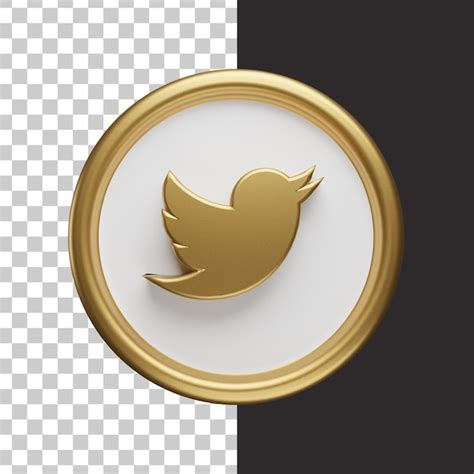 Premium PSD | Twitter logo gold 3d