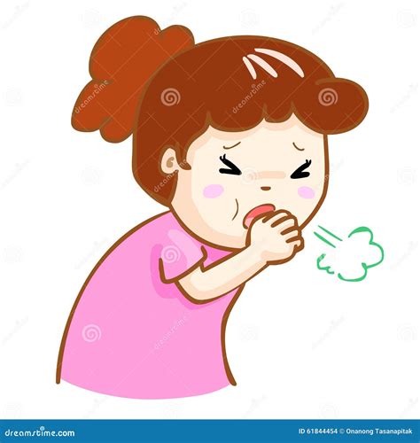 Coughing Woman Cartoon Illustration Stock Vector Illustration Of