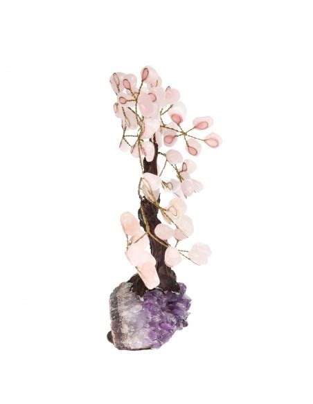 Small Rose Quartz Tree With Amethyst Druse Base