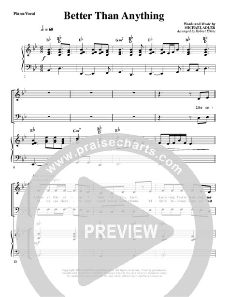 Better Than Anything Sheet Music Pdf G Worship Praisecharts