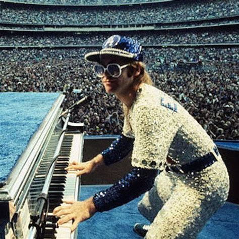 Elton John @ His Sold Out Dodgers Stadium Concert Wearing Rhinestone ...