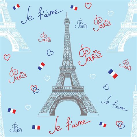 Seamless Vector Pattern With Eiffel Tower 11735142 Vector Art At Vecteezy