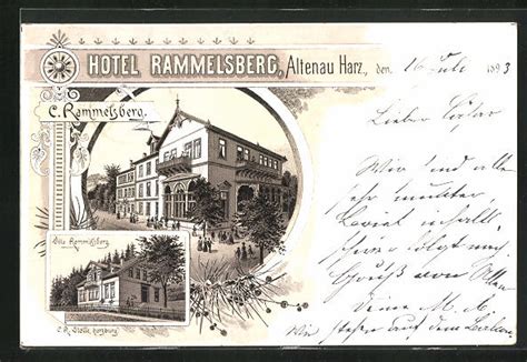 Lithographie Altenau Harz Hotel Rammelsberg Manuscript