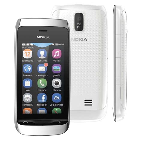 Celular Desbloqueado Nokia Asha Branco Dual Chip C Mera Mp