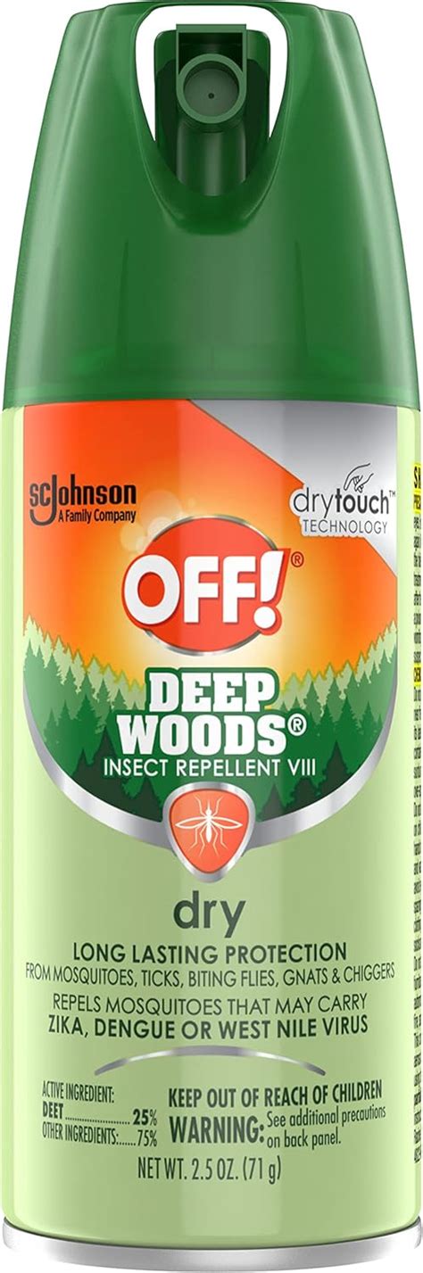 Off Deep Woods Insect Repellent Aerosol Dry Non Greasy Formula Bug Spray With