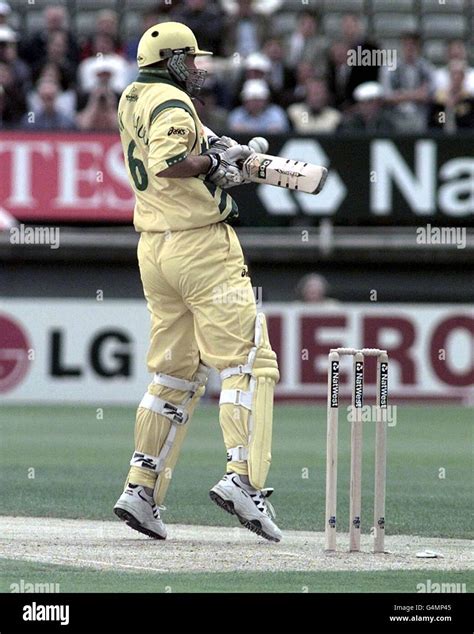 Australia S Mark Waugh Gives A Top Edge To Be Caught For A Duck By