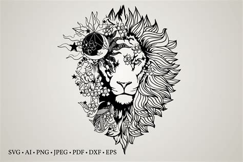 Lion Flower Clipart Gráfico por Euphoria Design Creative Fabrica