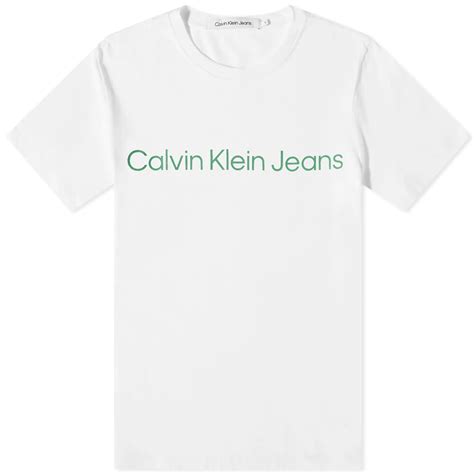 Calvin Klein Institutional Logo Slim T Shirt Bright White End